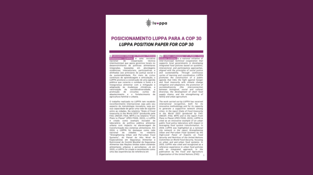 Posicionamento LUPPA para a COP 30